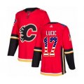 Calgary Flames #17 Milan Lucic Authentic Red USA Flag Fashion Hockey Jersey