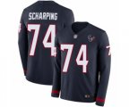 Houston Texans #74 Max Scharping Limited Navy Blue Therma Long Sleeve Football Jersey
