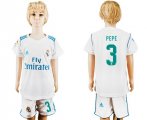2017-18 Real Madrid 3 PEPE Home Youth Soccer Jersey