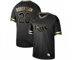 Tampa Bay Rays #28 Daniel Robertson Authentic Black Gold Fashion Baseball Jersey