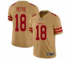 San Francisco 49ers #18 Dante Pettis Limited Gold Inverted Legend Football Jersey