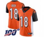 Cincinnati Bengals #18 A.J. Green Orange Alternate Vapor Untouchable Limited Player 100th Season Football Jersey