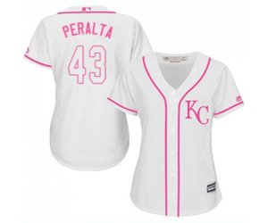 Women\'s Kansas City Royals #43 Wily Peralta Authentic White Fashion Cool Base Baseball Jersey
