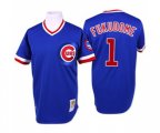 Mitchell and Ness Chicago Cubs #1 Kosuke Fukudome Authentic Blue Throwback MLB Jersey