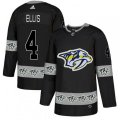 Nashville Predators #4 Ryan Ellis Authentic Black Team Logo Fashion NHL Jersey