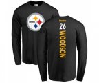 Pittsburgh Steelers #26 Rod Woodson Black Backer Long Sleeve T-Shirt