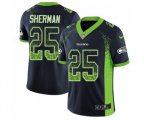 Seattle Seahawks #25 Richard Sherman Limited Navy Blue Rush Drift Fashion Football Jersey