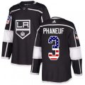 Los Angeles Kings #3 Dion Phaneuf Authentic Black USA Flag Fashion NHL Jersey