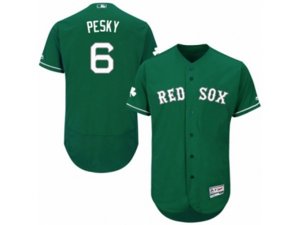 Boston Red Sox #6 Johnny Pesky Green Celtic Flexbase Authentic Collection MLB Jersey