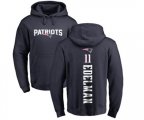 New England Patriots #11 Julian Edelman Navy Blue Backer Pullover Hoodie