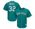 Seattle Mariners #32 Jay Bruce Replica Teal Green Alternate Cool Base Baseball Jersey