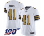 New Orleans Saints #41 Alvin Kamara Limited White Rush Vapor Untouchable 100th Season Football Jersey