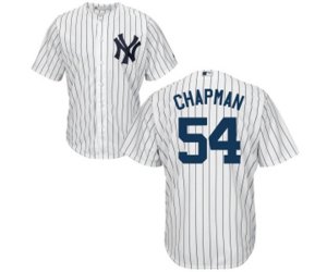 New York Yankees #54 Aroldis Chapman Replica White Home Baseball Jersey