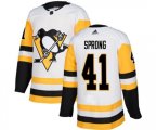 Adidas Pittsburgh Penguins #41 Daniel Sprong Authentic White Away NHL Jersey