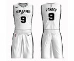 San Antonio Spurs #9 Tony Parker Swingman White Basketball Suit Jersey - Association Edition