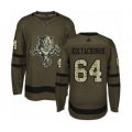 Florida Panthers #64 Vladislav Kolyachonok Authentic Green Salute to Service Hockey Jersey