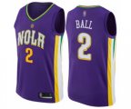 New Orleans Pelicans #2 Lonzo Ball Swingman Purple Basketball Jersey - City Edition