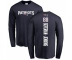 New England Patriots #88 Austin Seferian-Jenkins Navy Blue Backer Long Sleeve T-Shirt