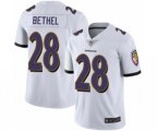 Baltimore Ravens #28 Justin Bethel White Vapor Untouchable Limited Player Football Jersey