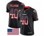 Arizona Cardinals #40 Pat Tillman Limited Black Rush USA Flag Football Jersey