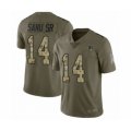New England Patriots #14 Mohamed Sanu Sr Limited Olive Camo 2017 Salute to Service Football Jersey