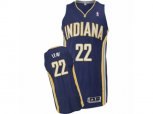 Indiana Pacers #22 T. J. Leaf Authentic Navy Blue Road NBA Jersey