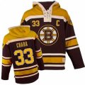 Boston Bruins #33 Zdeno Chara Premier Black Sawyer Hooded Sweatshirt NHL Jersey