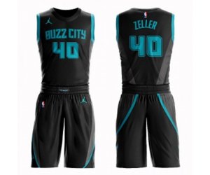 Charlotte Hornets #40 Cody Zeller Authentic Black Basketball Suit Jersey - City Edition