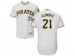 Pittsburgh Pirates #21 Roberto Clemente White Flexbase Authentic Collection MLB Jersey