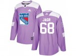 Adidas New York Rangers #68 Jaromir Jagr Purple Authentic Fights Cancer Stitched NHL Jersey