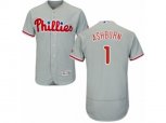 Philadelphia Phillies #1 Richie Ashburn Grey Flexbase Authentic Collection MLB Jersey