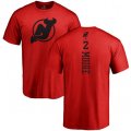 New Jersey Devils #2 John Moore Red One Color Backer T-Shirt
