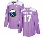 Adidas Buffalo Sabres #17 Vladimir Sobotka Authentic Purple Fights Cancer Practice NHL Jersey