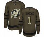 New Jersey Devils #1 Keith Kinkaid Authentic Green Salute to Service Hockey Jersey