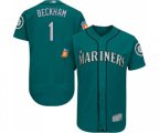 Seattle Mariners #1 Tim Beckham Teal Green Alternate Flex Base Authentic Collection Baseball Jersey