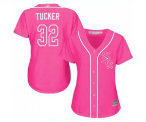 Women\'s Chicago White Sox #32 Preston Tucker Authentic Pink Fashion Cool Base Baseball Jersey