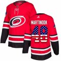 Carolina Hurricanes #48 Jordan Martinook Authentic Red USA Flag Fashion NHL Jersey