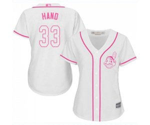 Women\'s Cleveland Indians #33 Brad Hand Replica White Fashion Cool Base Baseball Jersey