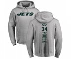 New York Jets #34 Brian Poole Ash Backer Pullover Hoodie