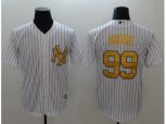 New York Yankees #99 Aaron Judge White Gold No. New Cool Base Stitched MLB Jersey