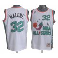 Utah Jazz #32 Karl Malone Swingman White 1996 All Star Throwback NBA Jersey