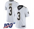 New Orleans Saints #3 Wil Lutz White Vapor Untouchable Limited Player 100th Season Football Jersey