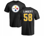 Pittsburgh Steelers #58 Jack Lambert Black Name & Number Logo T-Shirt
