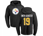 Pittsburgh Steelers #19 JuJu Smith-Schuster Black Name & Number Logo Pullover Hoodie