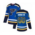 St. Louis Blues #50 Jordan Binnington Authentic Blue Drift Fashion Hockey Jersey