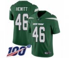 New York Jets #46 Neville Hewitt Green Team Color Vapor Untouchable Limited Player 100th Season Football Jersey