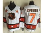 Boston Bruins #7 Phil Esposito White Orange All Star CCM Throwback Stitched NHL Jersey