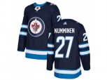 Winnipeg Jets #27 Teppo Numminen Navy Blue Home Authentic Stitched NHL Jersey