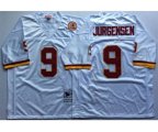 Washington Redskins #9 Sonny Jurgensen White With 50TH Patch Authentic Throwback Football Jersey