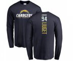 Los Angeles Chargers #94 Corey Liuget Navy Blue Backer Long Sleeve T-Shirt
